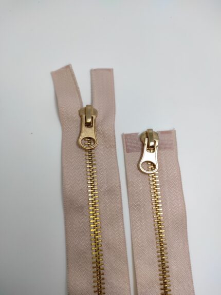 (Kreminė) Nr5 metalinis užtrauktukas , dviejų  spynelių M5-2A-185