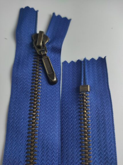 (Mėlyna) Nr5 metalinis užtrauktukas neišsegamas M5-381B