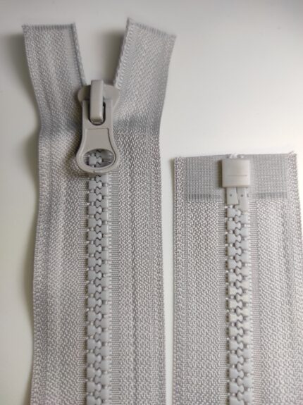 (Pilka) Nr5 plastikinis užtrauktukas išsegamas vienos spynelės P5-1-336