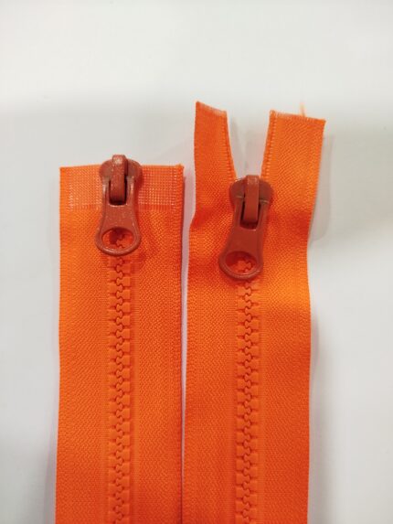 (Oranžinė-ryški)Nr5 plastikinis užtrauktukas išsegamas dviejų spynelių P5-2